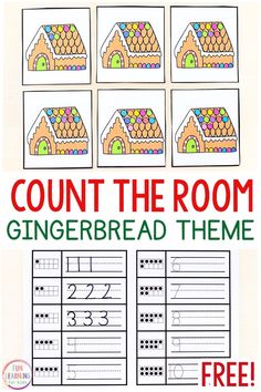 A free printable gingerbread theme count the room activity for Christmas math centers in preschool and kindergarten. A differentiated math activity for the holiday season. Gingerbread Math Activities, Count The Room, Gingerbread Math, Christmas Math Centers, December Kindergarten, Gingerbread Man Activities, Gingerbread Activities, Gingerbread Theme, Holiday Math