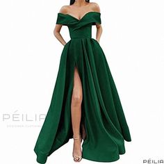 Formal Evening Gown with Deep V-Neck in Various Colors Evening Gowns Emerald Green, Dresses Elegant Long, Elegant Long Dress, Long Dress For Women, Satin Evening Gown, Dress Elegant Long, Formal Evening Gown, Deep V Neck Dress, Floral Dress Casual