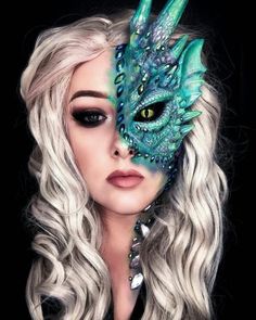 Sfx Makeup Ideas, Prosthetic Makeup, Dragon Mask, Special Fx Makeup, Character Makeup