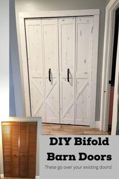 the diy bifold barn doors are painted white