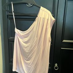 Never Been Worn! I Bought It Online And I Have Never Worn It. Still Has The Tags. It Is A Light Pink. I Think Its Called Blush. Pink One-shoulder Top For Night Out, Pink One Shoulder Top For Night Out, Ivory Lace Top, Feminine Office, Cold Shoulder Crop Top, Lace Bell Sleeve Top, Beige Blouse, Black Sheer Blouse, Fancy Tops