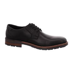 Rieker B1321 Men's Shoes, Black Rieker B1321 Men's Shoes - Black  Product Code:  B1321-00   Key Features:    Sleek lace-up shoe with a refined touch  Versatile and easy to combine with various outfits  Leather insole and leather/textile lining for comfort  Rieker Antistress system for all-day wear  Flexible rubber outsole for durability  Material: Smooth leather  Color: Black  Heel Height: 2cm  Heel Type: Block heel  Toe Shape: Round  Shoe Width: Regular  Removable Insole: No  Closure: Lace-up  Waterproof: No    Material & Care:    Upper Material: Genuine Leather  Inner Material: Synthetic  Insole: Synthetic  Outsole: Polyurethane (PU)  Shoe Lining: Unlined    Care Instructions:  Remove dust and dirt with a soft shoe brush or a lint-free, slightly damp cloth. Black Lace-up Shoes With Textured Sole, Black Synthetic Leather Shoes With Rubber Sole, Black Leather Shoes With Textured Sole And Plain Toe, Black Dress Shoes With Stitched Sole, Black Low-top Business Boots, Black Plain Toe Oxfords With Stitched Sole, Black Lace-up Leather Shoes For Business, Black Low-top Dress Shoes With Stitched Sole, Black Plain Toe Oxfords With Textured Sole