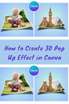 how to create 3d pop up effect in canva with photoshopped image and text