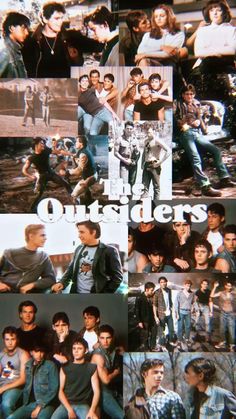 collage of photos with the words outliers on them and images of young people