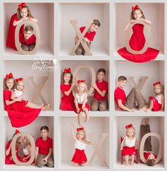 a group of children posing in front of the letters xo and o for valentine's day