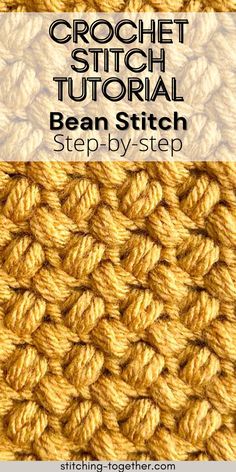 A  detailed image of the bean stitch in progress, perfect for following the crochet stitch tutorial step by step with crochet tips for  beginners.