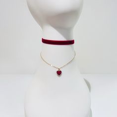 Red Velvet Gold Hardware Layered Heart Dangle 2-In-1 Choker Necklace One Size Nwt Goth Grunge Emo Cute Coquette Boho Goth Emo Grunge Coachella Alt Vintage Victorian Coquette Rave Festival Lace Crochet Beaded Embellished Clasp Back Punk Valentine's Day Heart Charm Choker For Party, Valentine's Day Party Choker With Heart Charm, Valentine's Day Heart Choker, Elegant Heart Shaped Choker For Valentine's Day, Elegant Heart-shaped Choker For Valentine's Day, Red Choker For Valentine's Day, Red Choker For Valentine's Day Gift, Red Heart Charm Choker Necklace, Elegant Heart Charm Choker For Valentine's Day