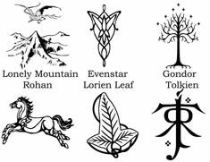 an image of different symbols in the form of tattoos