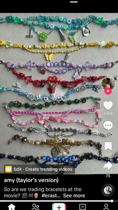 a bunch of bracelets that are next to each other on a cell phone screen