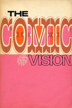 the comic vision book cover with an orange and pink design on it's front