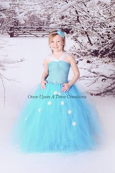 Elsa Inspired Frozen Princess Tutu Dress - Birthday Outfit, Photo Prop, Halloween Costume - 12M 2T 3T 4T 5T 6 7 8 10 12 - Disney Inspired Ice Queen Costume, Tutu En Tulle, Princess Tutu Dresses, Tutu Skirt Kids, Pageant Wear, Princess Tutu Dress, Frozen Dress, Long Tutu, Princess Halloween Costume