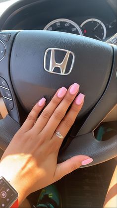 #pink #acrylic #acrylicnails #shortnails #nails #nailstagram Summer Plain Nails, Light Pink Summer Nails, Pink Gel Nails Short, Plain Summer Nails, Gel Nails Short, Squoval Acrylic Nails, Plain Acrylic Nails, Acrylic Nails Pink, Light Pink Acrylic Nails