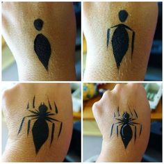 Spiderman Face Paint Women, Toddler Halloween Face Paint, Easy Face Painting Designs Step By Step, Easy Halloween Face Paint For Kids, Face Painting Step By Step, Step By Step Face Painting, Face Paint Step By Step, Vampyr Smink, Spider Face Paint