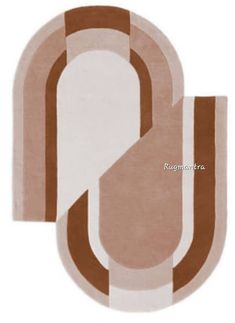 the letter u is made up of brown and white stripes on a beige background with an oval shape