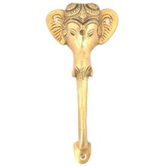 an elephant's head is shown on the handle of a door knocker,