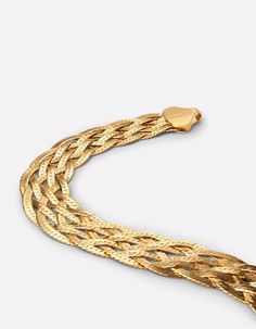 A twist - literally - on one of our best-selling bracelets, the women's Braided Herringbone Bracelet features an intricately woven gold vermeil chain that sits flush against the skin and catches the light with three times the gleam. | Miansai Braided Herringbone Bracelet, Polished Gold, Size: Small Cuff Watch, Wrist Cuffs, Herringbone, Womens Bracelets, Chain Bracelet, Gold Vermeil, Wrist Watch, Cuff Bracelets, Leather Bracelet