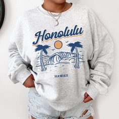 Hawaii Crewneck Hawaii Sweatshirt Maui Sweatshirt Beachy Sweatshirt Preppy Sweatshirt Coconut Girl Aesthetic Sweatshirt Maui Shirt Sizing: .: Unisex - Fits true to size (see size chart for reference) .: To obtain an oversized fit, size up 1-2 sizes! Printing: .: Printed with ink - Direct-To-Garment printing. With DTG, the image is transferred directly onto the fabric, which will give it a vintage look. Care Instructions: .: Machine wash inside out in cold water .: Tumble dry low or hang to dry . Florida Hoodie, Hawaii Crewneck, Florida Sweatshirt, Hawaii Sweatshirt, Bondi Beach Australia, Sweatshirt Preppy, Nyc Shirt, Preppy Sweatshirts, Coconut Girl Aesthetic