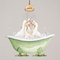 Bubble Bath Buddies II Poster Print - Enya Todd-VARPDXET0078 Image 1 Aesthetic Posters For Bathroom, Vintage Bathroom Art Prints, Quirky Bathroom Art, Bubble Bath Illustration, Aesthetic Baths, Bubble Bath Art, Bubble Bath Aesthetic, Bath Illustration, Watercolor Bathroom