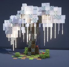 an image of a tree made out of cubes