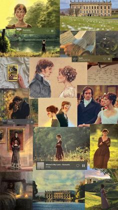 the collage shows many different pictures and people in their outfits, with one woman looking at