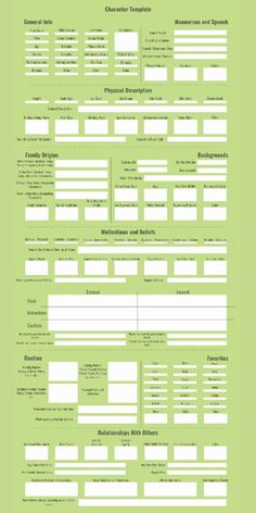 a green document with the name and number of items on it, including information for each section