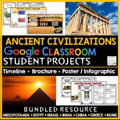 an ancient classroom project with pictures and text