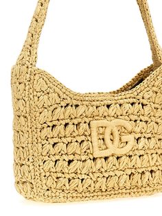 '3. 5' crocheted raffia shoulder bag, magnetic closure, front logo embroidery. Composition: 100% viscose Chloe Purses, Feminine Chic, Stefano Gabbana, Gold Bag, Dolce E Gabbana, Crossbody Tote, Card Holder Leather, Logo Embroidery, Clutch Handbag