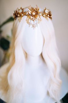 Celestial Crown, Elf Crown, Sun Halo, Crown Fairy, Gold Crowns, Fantasy Crown, Star Crown, Goddess Crown, Fairy Crown