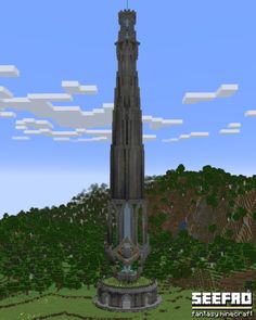 a very tall tower sitting in the middle of a forest