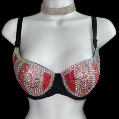 Welcome, Gorgeous Sparkly Crystal Rhinestone Bra! Made To Last Permanent Design Can Be Worn Many Times With All Different Outfits For Dancers Or Costumes! Looks Fab Underneath A Sheer Top Or Dress! Colours;Light Rose Pink Fuchsia Pink Crystal To Make Colour Changes;Add To Bundle Comment Or Send A Message, Style; Standard Padded Cups If You Would Like Extra Padding Or Natural Boost (No Padding) Or Don’t See Your Size Available Please Add To Bundle To Discuss Comment Or Send A Message After Purcha Bling Bra, Rhinestone Bra, Pink Glam, Lace Bandeau, Light Rose, Rose Lace, Red Sequin, Rose Lights, Different Outfits