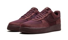 The Nike Air Force 1 Low “Burgundy Crush” is a monochromatic burgundy colorway of the classic basketball sneaker.  Dressed in an all-burgundy design, the “Burgundy Crush” Air Force 1 Low features Burgundy Crush-colored mesh on the toe and mid-panel, and Burgundy Crush suede and leather on the overlays and Swoosh, respectively.  A debossed “Nike Air” logo appears on the heel while “Air Force 1” branding is seen on the tongue tag.  Underfoot, a Burgundy Crush sole completes the look.  Release date Burgundy Design, Nike Air Logo, Air Logo, Nike Air Force 1 07, Nike Air Force 1 Low, Stadium Goods, Basketball Sneakers, Air Force 1 Low, Nike Air Force 1