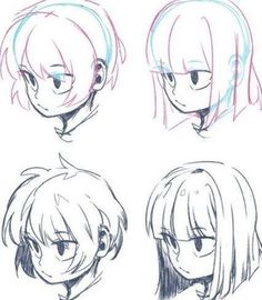 four different types of anime hair