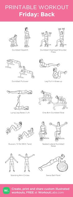 the printable workout poster shows how to do different exercises