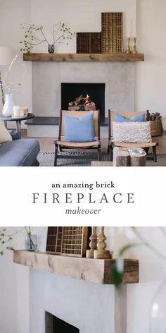 an amazing brick fire place makeover is easy to do with the fireplace mantel