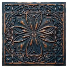 an intricately designed metal wall panel