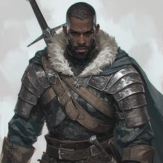 Witch Hunter Character Design, Adventurer Costume, Black Warrior, Dragon Artwork Fantasy, Dungeons And Dragons Classes, Black Characters, Black Anime Characters