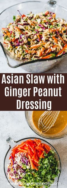 Ginger Peanut Dressing, Asian Slaw, Peanut Dressing, Easy Asian, Pork Sandwich