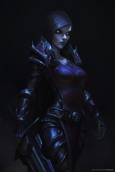 a female character with dark skin and armor