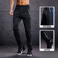 Elevate your workout wardrobe with our high-quality gym fitness clothing. Designed to provide maximum comfort and style, our collection will keep you looking and feeling your best during any workout. Made with breathable materials, our fashionable pieces are perfect for even the sweatiest of sessions. Upgrade your gym wardrobe today! Size Information: This sweatpants is "Asian size", it is 1-2 sizes smaller than EU/US size. Size M: Length: 92cm; Waist: 32cm; Hip: 53cm M suitable for : Height 155 Sporty Stretch Activewear With Zip Fly, High Stretch Black Sports Pants, Black Athleisure Sweatpants For Running, Breathable Black Bottoms For Light Sports, Black Go-dry Sweatpants For Running, Functional Black Sweatpants For Running, Functional Activewear With Zipper For Gym, Functional Activewear With Zipper Closure For Gym, Functional Gym Activewear With Zipper Closure