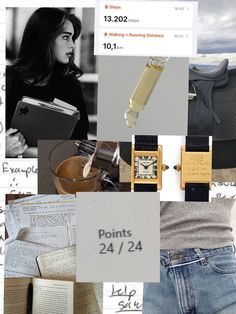 a collage of photos with different types of clothing and accessories on them, including an advertisement for points 24 / 24