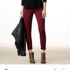 Nwt Burgundy Moto Pants. They Have Zippers On The Side Of The Ankles. Mid-rise Zip Fly Pants For Fall, Fall Pants With Zip Fly, Fall Trousers With Zip Fly, Trendy Pants With Zip Fly For Fall, Mid-rise Burgundy Pants For Fall, Mid-rise Burgundy Fall Pants, Burgundy Mid-rise Pants For Fall, Trendy Burgundy Bottoms For Winter, Casual Burgundy Straight Leg Bottoms