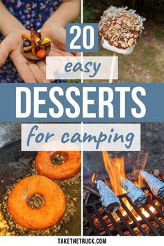 Camping Dessert Recipes and Ideas Dessert For Camping, Desserts For Camping, Easy Camping Desserts, Dessert Candles, Dutch Oven Recipes