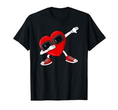 PRICES MAY VARY. Dabbing Heart wearing sunglasses will be a cute Valentine's Day idea that your boyfriend, girlfriend, wife, husband and fiance will love. Awesome for those that like the dab dance and hip hop dancing. Cool for your nephew, niece, brother, sister, boys, girls and teens. The perfect present for your son, daughter, kids, family and friends to wear at a costume party, school or work. Great for matching couples while on a date celebrating the holiday. Lightweight, Classic fit, Double Hip Hop Dancing, Cute Valentines Day Ideas, Cute Valentines Day Gifts, Kids Tshirt, Party School, Heart Valentines, Funny Boy, Wearing Sunglasses, Hip Hop Dance