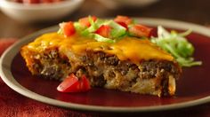 a plate with some taco pie on it