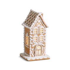 a gingerbread house is shown on a white background