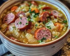 Looking for a comforting, flavorful meal that’s as easy to prepare as it is satisfying? This Hearty Kielbasa and Cabbage Cabbage And Smoked Sausage, Kielbasa Soup, Kielbasa And Cabbage, Cabbage Stew, Sausage Soup Recipes, Sauerkraut Soup, Sausage Stew, Cabbage And Sausage, Cabbage Soup Recipes