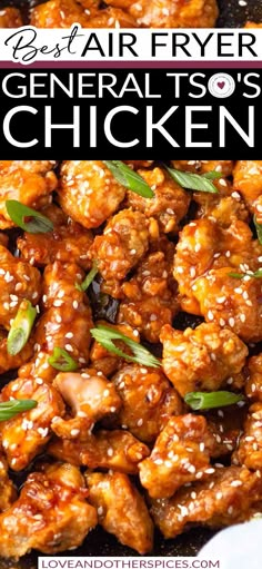 the best air fryer general tso's chicken recipe is so easy to make