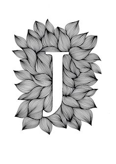 the letter j is made up of leaves