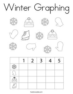 the winter graphing worksheet for kids to practice numbers and countings,