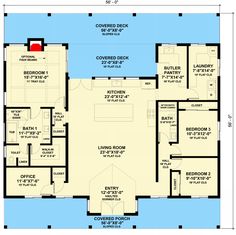 the floor plan for a two story house with three bedroom and an attached garage area